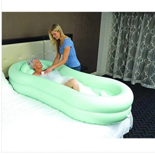 حوض هوائي قابل للنفخ للاستحمام على السرير