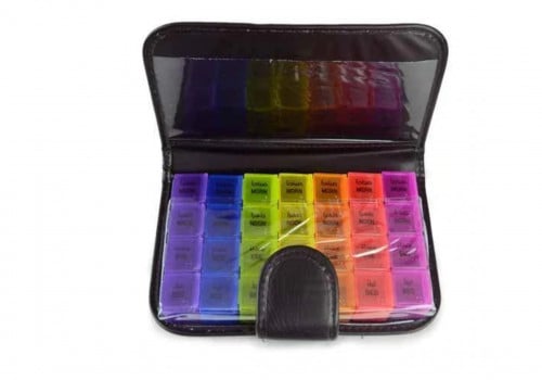 علب لتنظيم الادوية 7 الوان اسبوعية  حقيبة سوداء 026