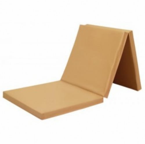 مرتبة سرير جلد ثلاثيه بني وطني 120سم