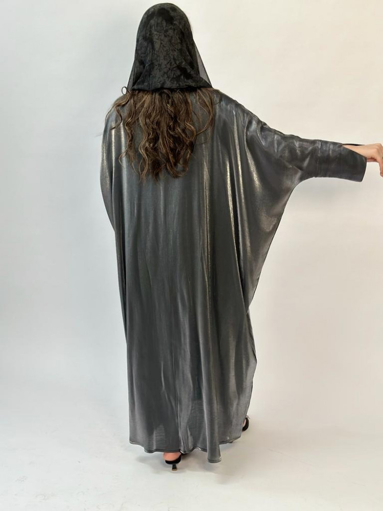 عباية فراشة لون رمادي