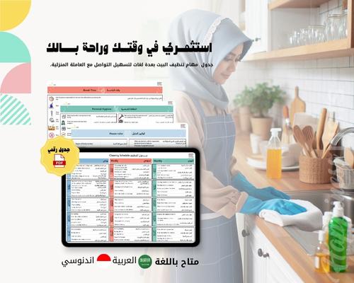 جدول مهام تنظيف البيت باللغة الاندنوسية