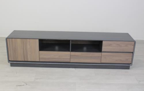 طاولة تلفزيون بتصميم كلاسيك - أسود وبني