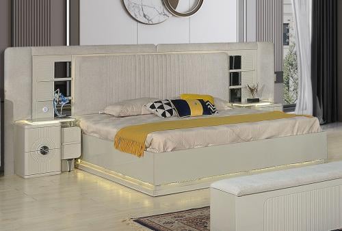 غرفة نوم كلاسيكي 8 قطع - بيج