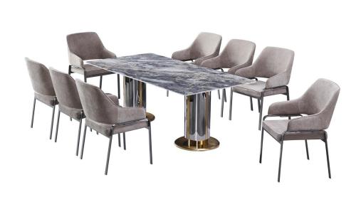 طاولة طعام رخام عصرية - 8 كراسي