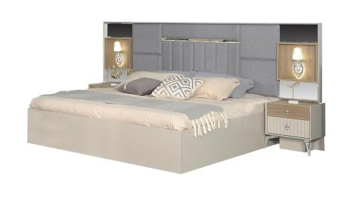 غرفة نوم كلاسيكي 7 قطع - رمادي