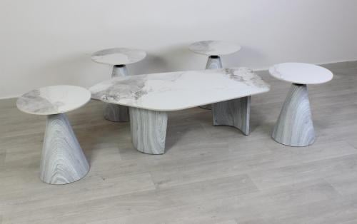 طقم طاولات بتصميم عصري - 5 قطع