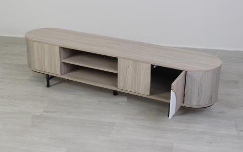 طاولة تلفزيون مع رفوف وأدراج - بيج