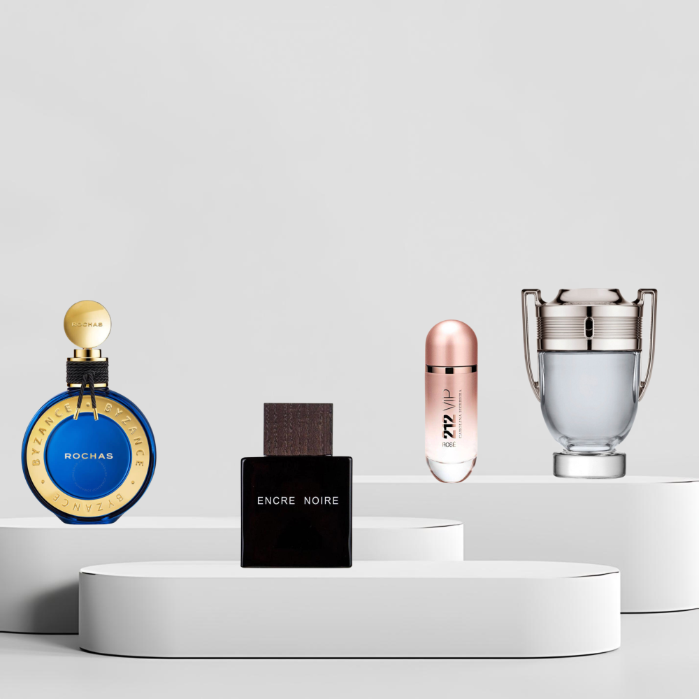 مجموعة عطر باكو رابان انفكتوس او دو تواليت 150مل+عطر لاليك انكور نوار - 100 مل+عطر كارولينا هيريرا 212 في اي بي روز - 125 مل+عطر روشاس بيزنس - 90 مل