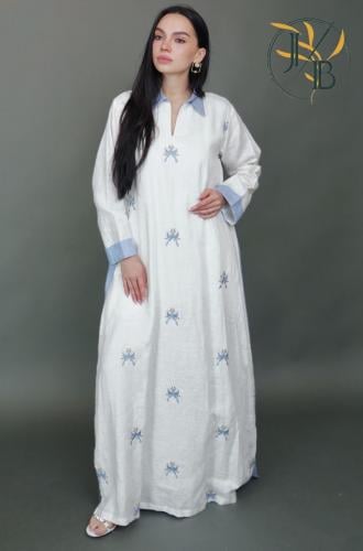 ثوب مطرز فيونكة