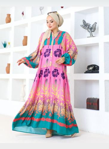 فستان قطن مشجر