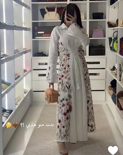 فستان ياسمين الدخيل ابيض