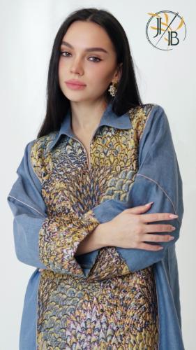 ثوب  لينن مع جاكارد