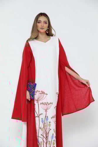 ثوب لينن مطرز