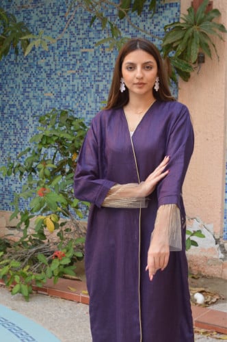 عباية مطرزة موف