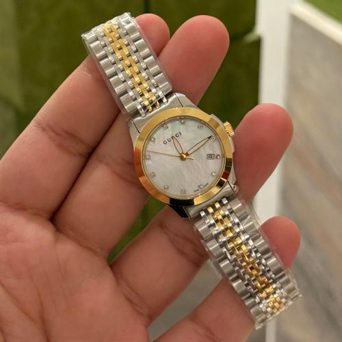 Gucci Watch 12 الماسة والمينا صدف