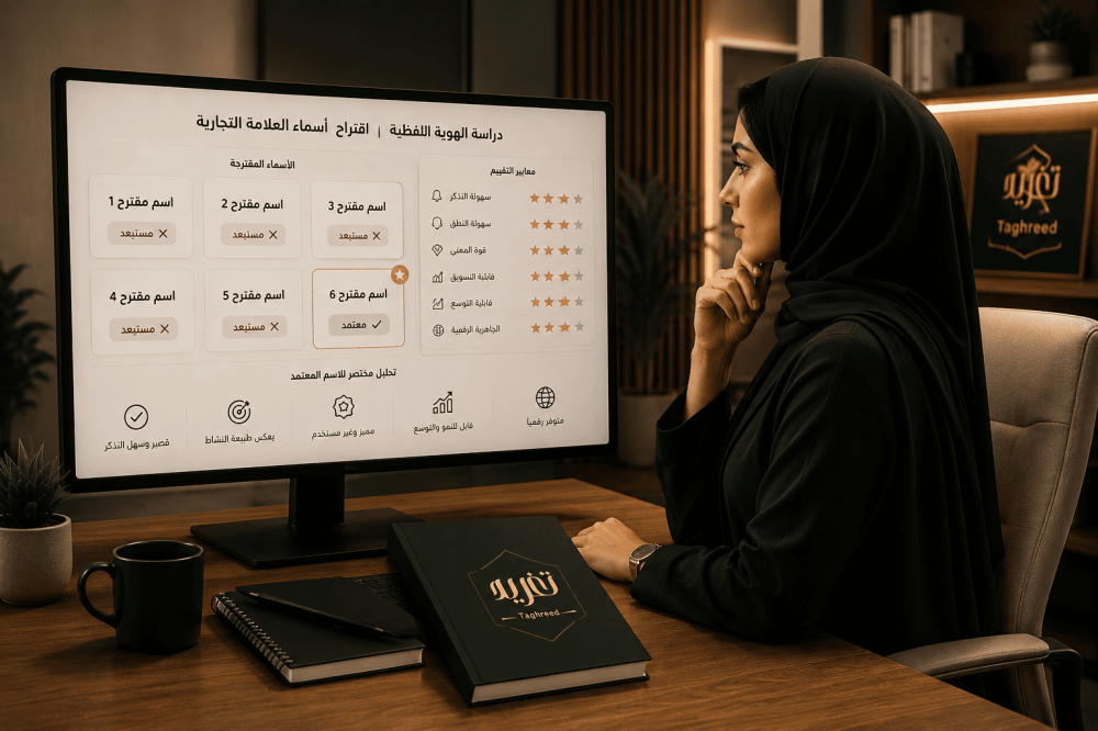 مستشارة علامات تجارية في منصة تغريد تراجع دراسة الهوية اللفظية وتقارن