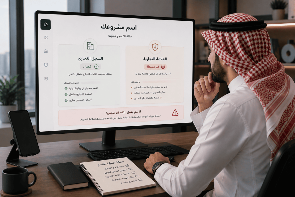 رائد أعمال سعودي يقارن بين السجل التجاري وشهادة العلامة التجارية أثناء