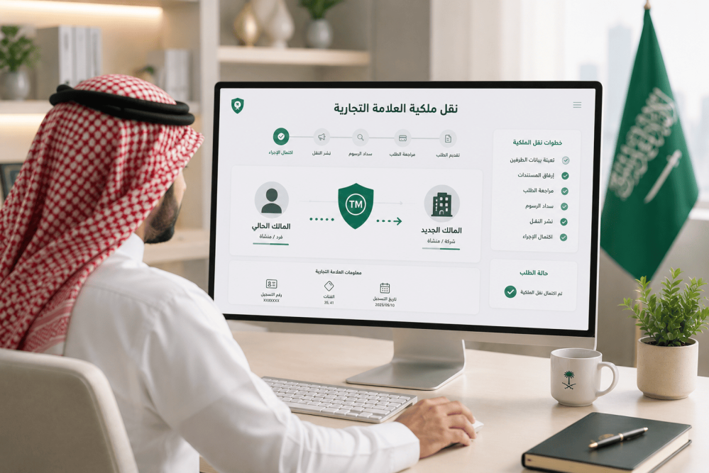 نقل ملكية العلامة التجارية في السعودية بين مالك حالي ومالك جديد