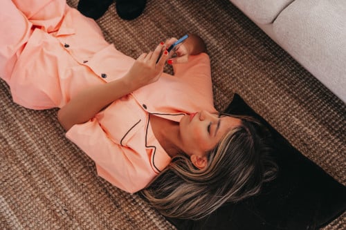 بيجاما قطن مشمي - PEACH