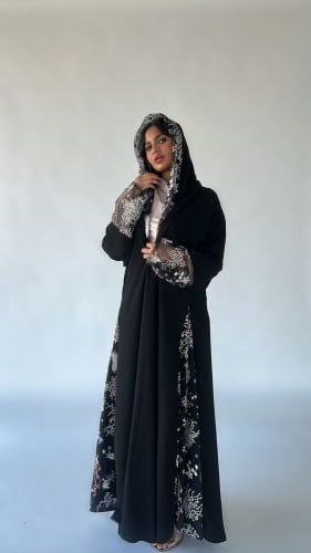 عباية الريف بكسرة وتطريز الورد