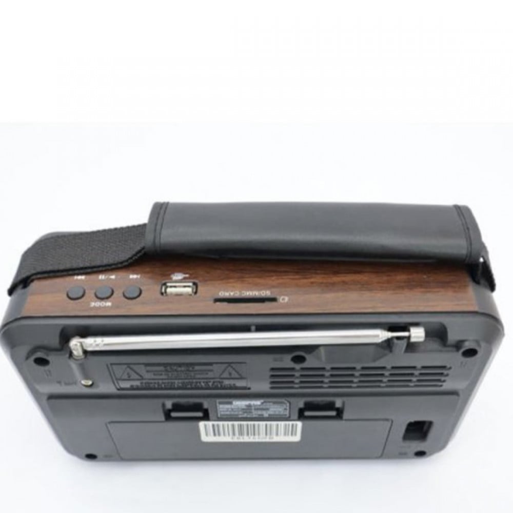 راديو FM محمول وقابل للشحن GR6836BT بني/أسود