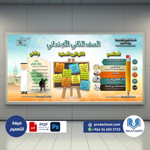 تصميم لوحة مناهج الصف الثاني الابتدائي 03