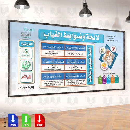 ضوابط الغياب للمرحلة المتوسطة والثانوية