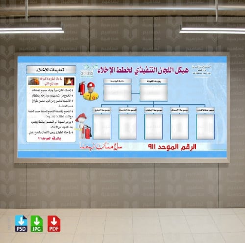 ‎تصميم هيكل خطة الإخلاء الحرائق