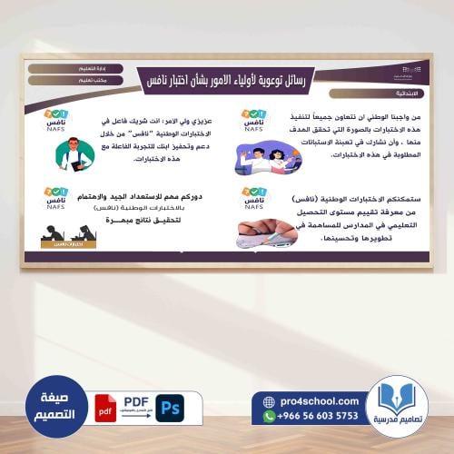 رسائل توعوية لأولياء الأمور اختبار نافس