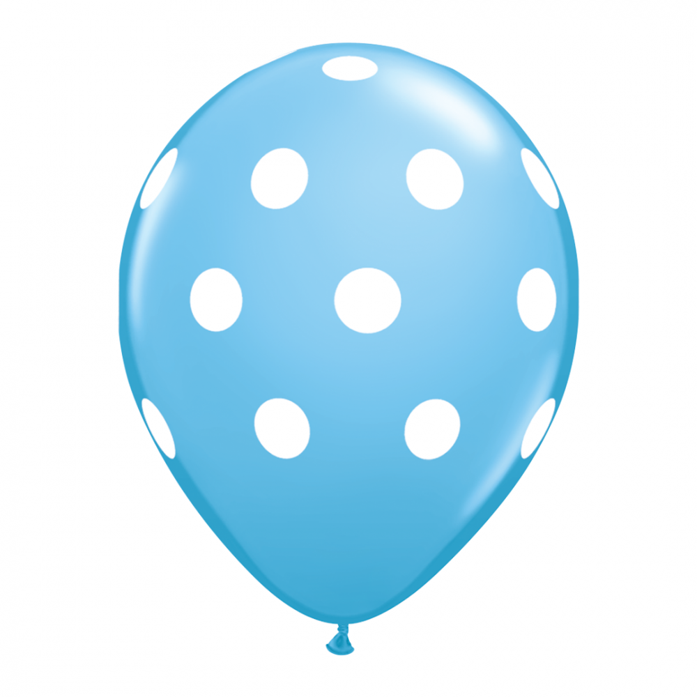 big polka dots - أزرق منقط أبيض