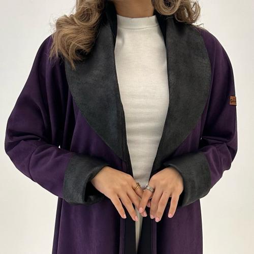 شامواه بنفسجي مع شامواه جلد