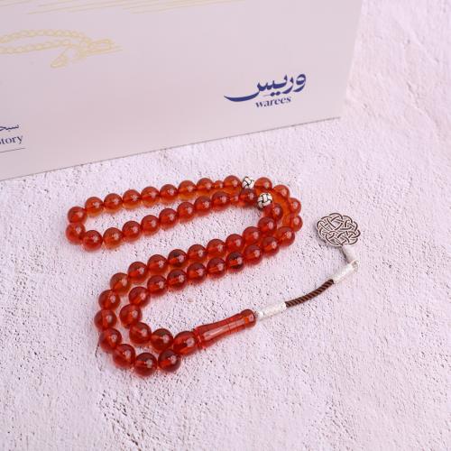 سبحة زعفراني عسلي فاخر