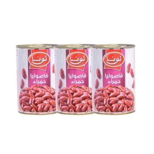 عرض 3 حبات فاصوليا حمراء من لونا 3 * 380 جرام