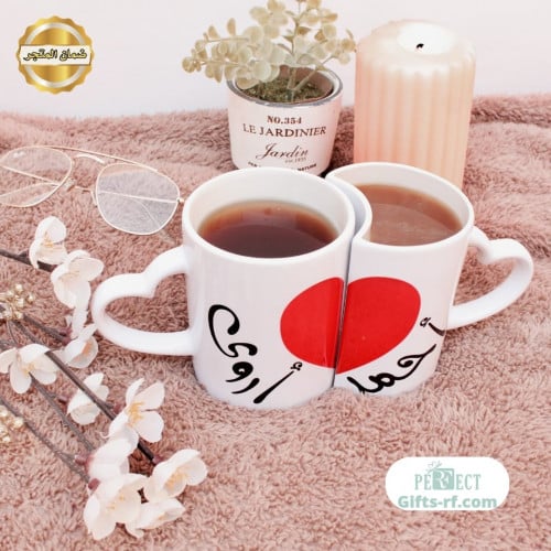 كوب قلب طباعه هديه