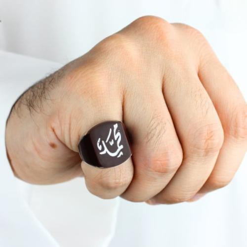خاتم فضة رجالي بالاسم