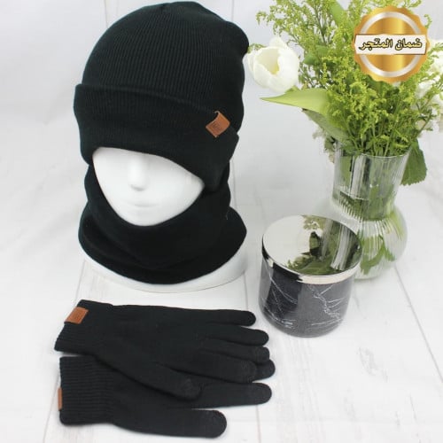 طقم طاقيه وربطة عنق وقفازات