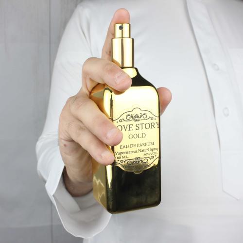زجاجة عطر لوف ستوري جولد