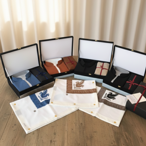 طقم جفنشي رجالي شتوي (قماش+شال كشميري+سديريه)