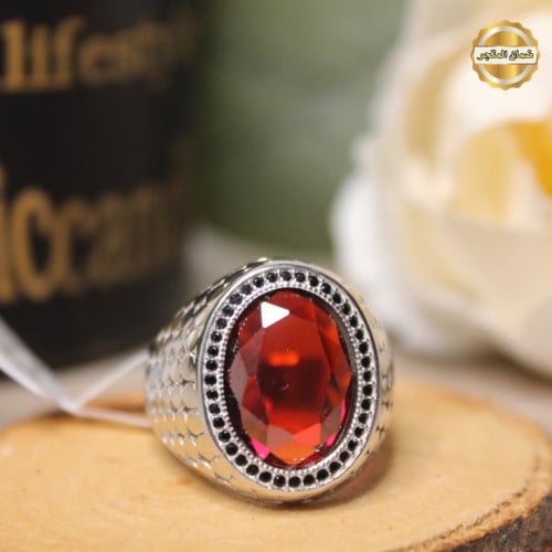 خاتم رجالي احمر