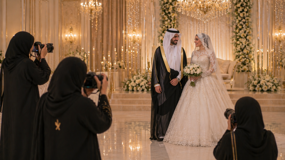 شبكة ألماس مناسبة لصور الزفاف