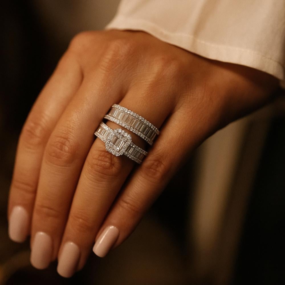 (DT.126)خاتم توينز الماس طبيعي