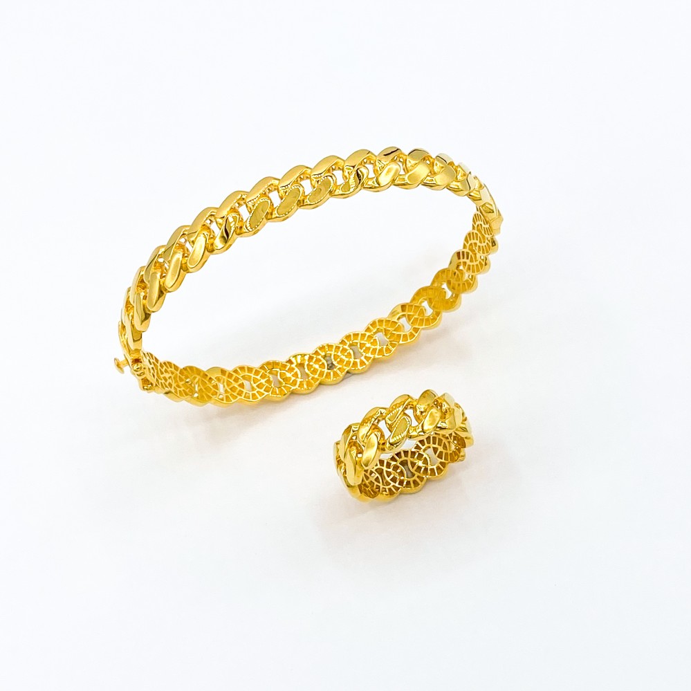 317.BR Bracelet with 21 carat gold ring