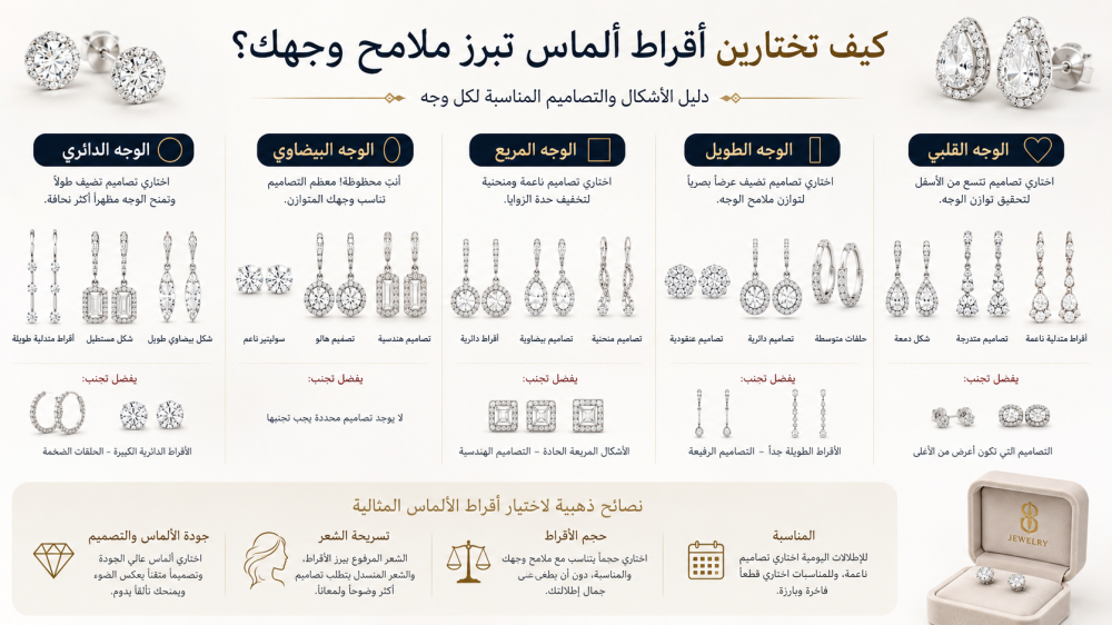 أقراط ألماس تبرز ملامح وجهك