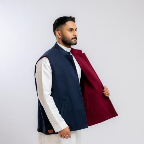 سديرية وجهين - كحلي وعنابي