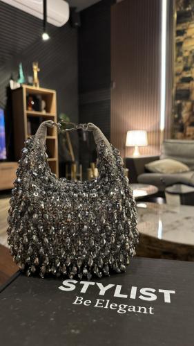 Silver crystal bag