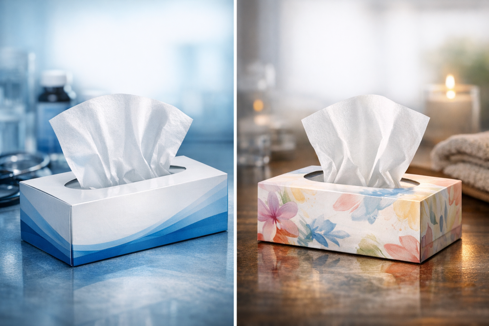 الفرق بين المناديل الطبية والعادية للوجه