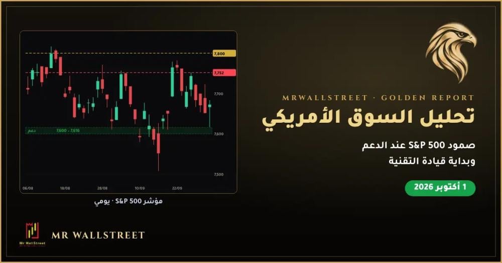 تحليل السوق الأمريكي: صمود S&P 500 عند الدعم وبداية قيادة التقنية | 1 أكتوبر 2026