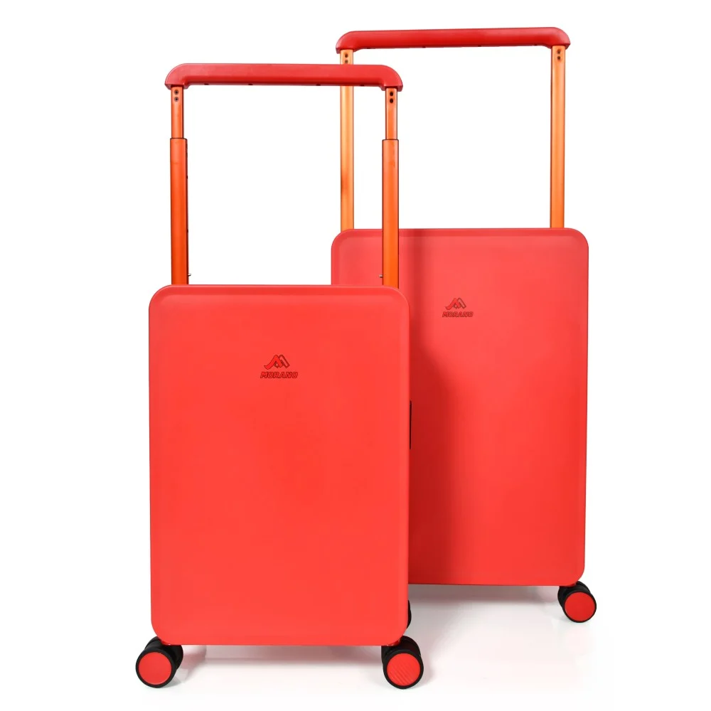 مورانو حقيبة سفر متينة للجنسين من Morano خفيفة الوزن، حقيبة باربع بعجلات دوارة مع قفل مدمج من TSA (2-قطع ,أحمر)
