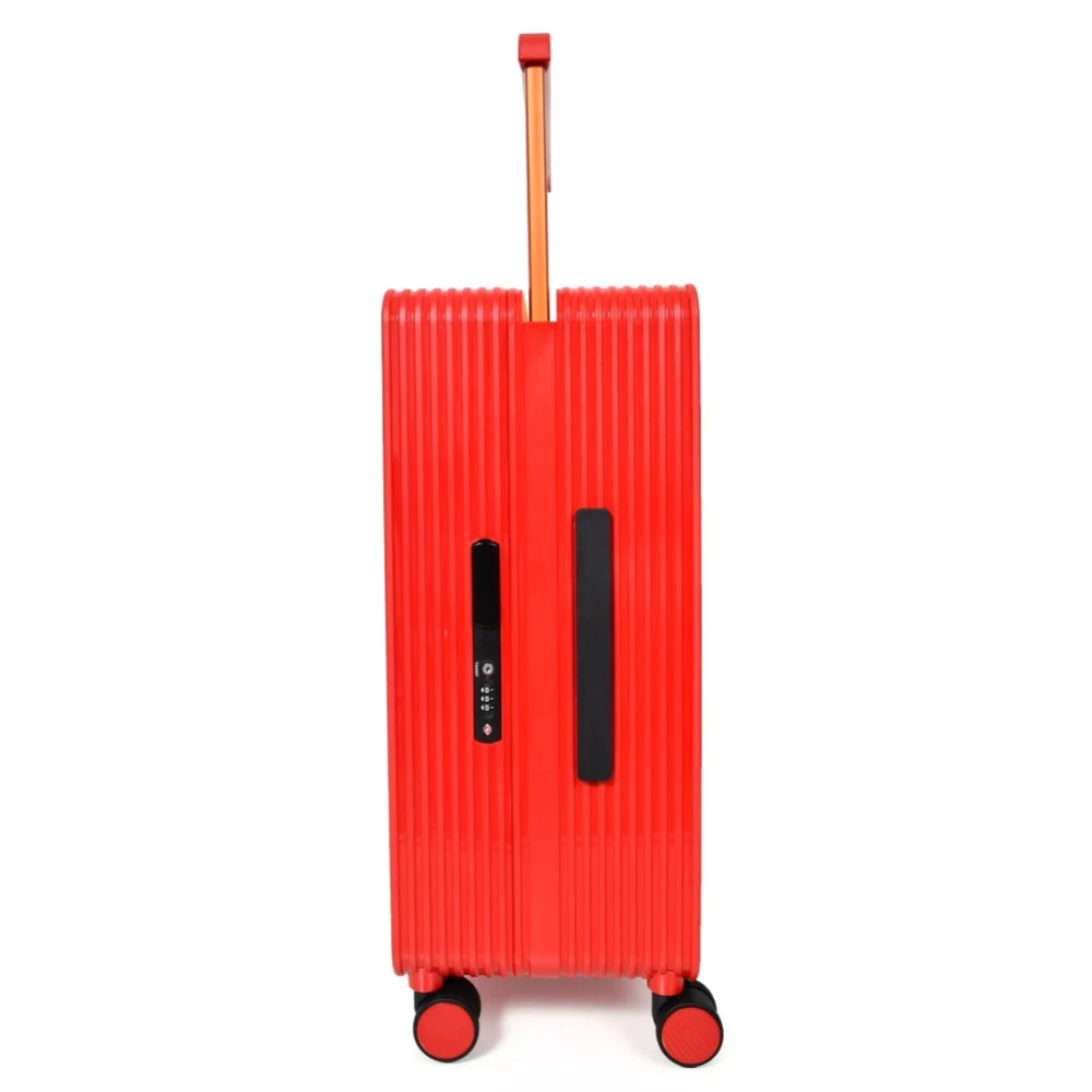 مورانو حقيبة سفر متينة للجنسين من Morano خفيفة الوزن، حقيبة باربع بعجلات دوارة مع قفل مدمج من TSA (2-قطع ,أحمر)