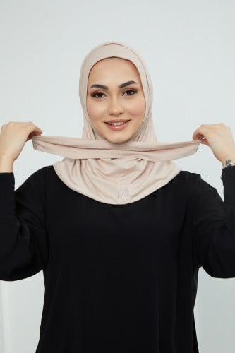 حجاب قطن ايطالي مع طقطق من الخلف- وردي